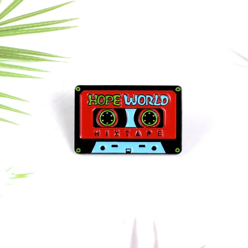 Creative Tape-shaped Brooch Cartoon Music Theme Alloy Badge Enamel Drip Pin Trendy and Versatile Clothing Bag Accessories image 5