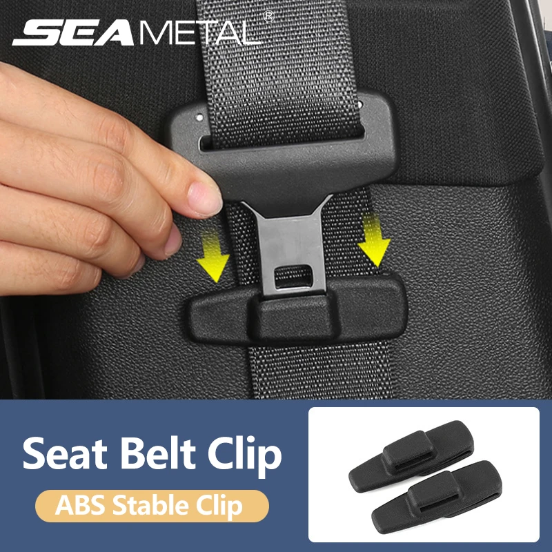 SEAMETAL 2pcs Car Seat Belt Holder Clip ABS Safety Belt Clip Prevent Falling Universal Seat Belt Accessories Stay in Position