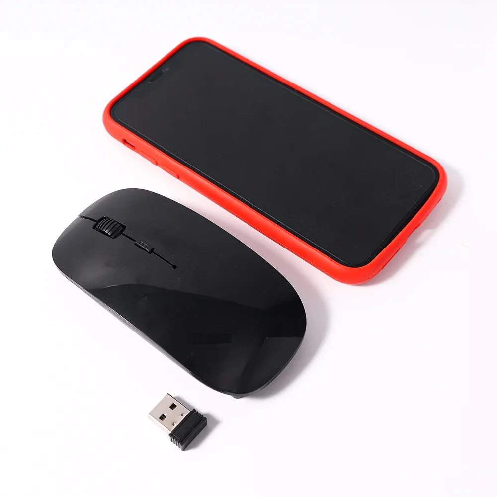 Mouse Nirkabel USB 2.4GHz Receiver Mouse Optik Gaming Mouse Ultra Tipis Ramping untuk Komputer Mac PC Laptop Desktop