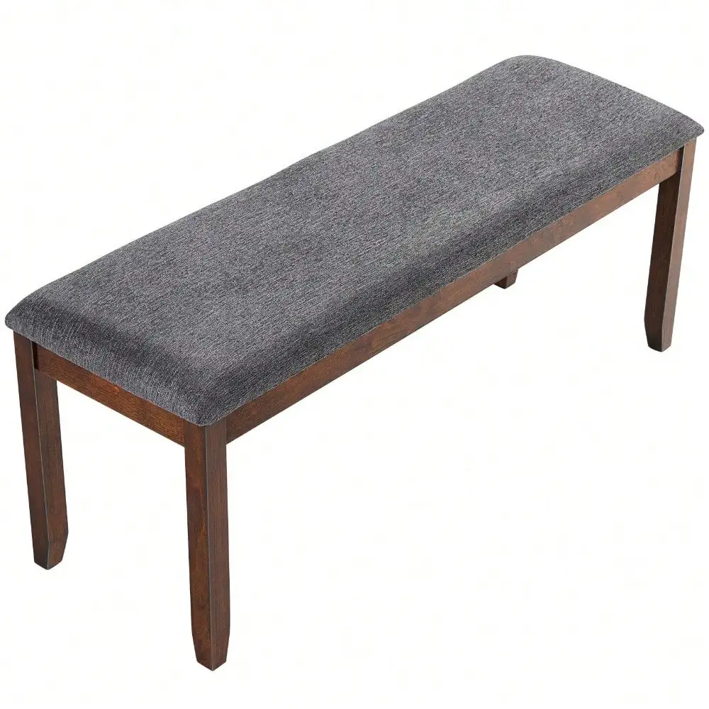 Bench Seat Upholstered Dining Bench with Wood Legs for Bedroom/Living