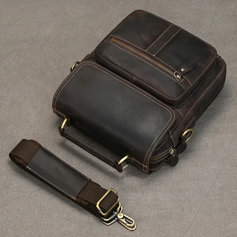 حقيبة كروس من جلد البقر الناعم للرجال ، حقائب ساعي البريد غير رسمية ، حقيبة كتف للرجال من ايباد ، شحن سريع ، 7.9 بوصة