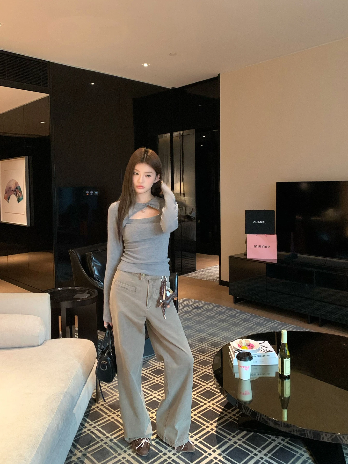 

Джинсы женские прямого кроя цвета хаки, повседневные, универсальные, из хлопкового денима, в стиле ретро, удобные, для ежедневной носки