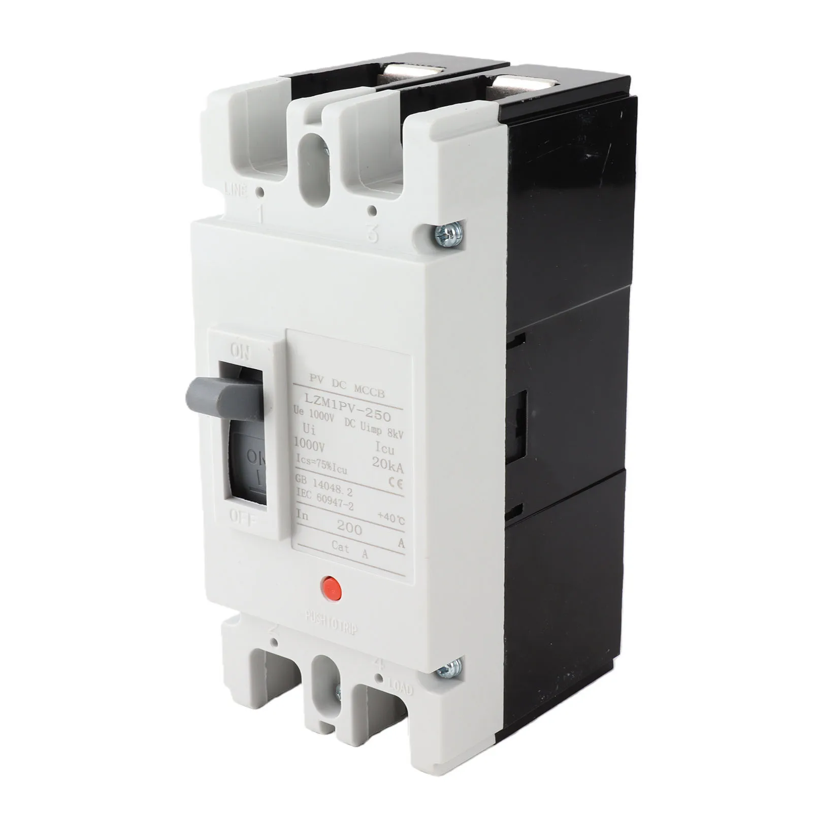 Moulded Case Circuit Breaker 200A MCCB Solar Battery Protection Switch 2P DC 1000V