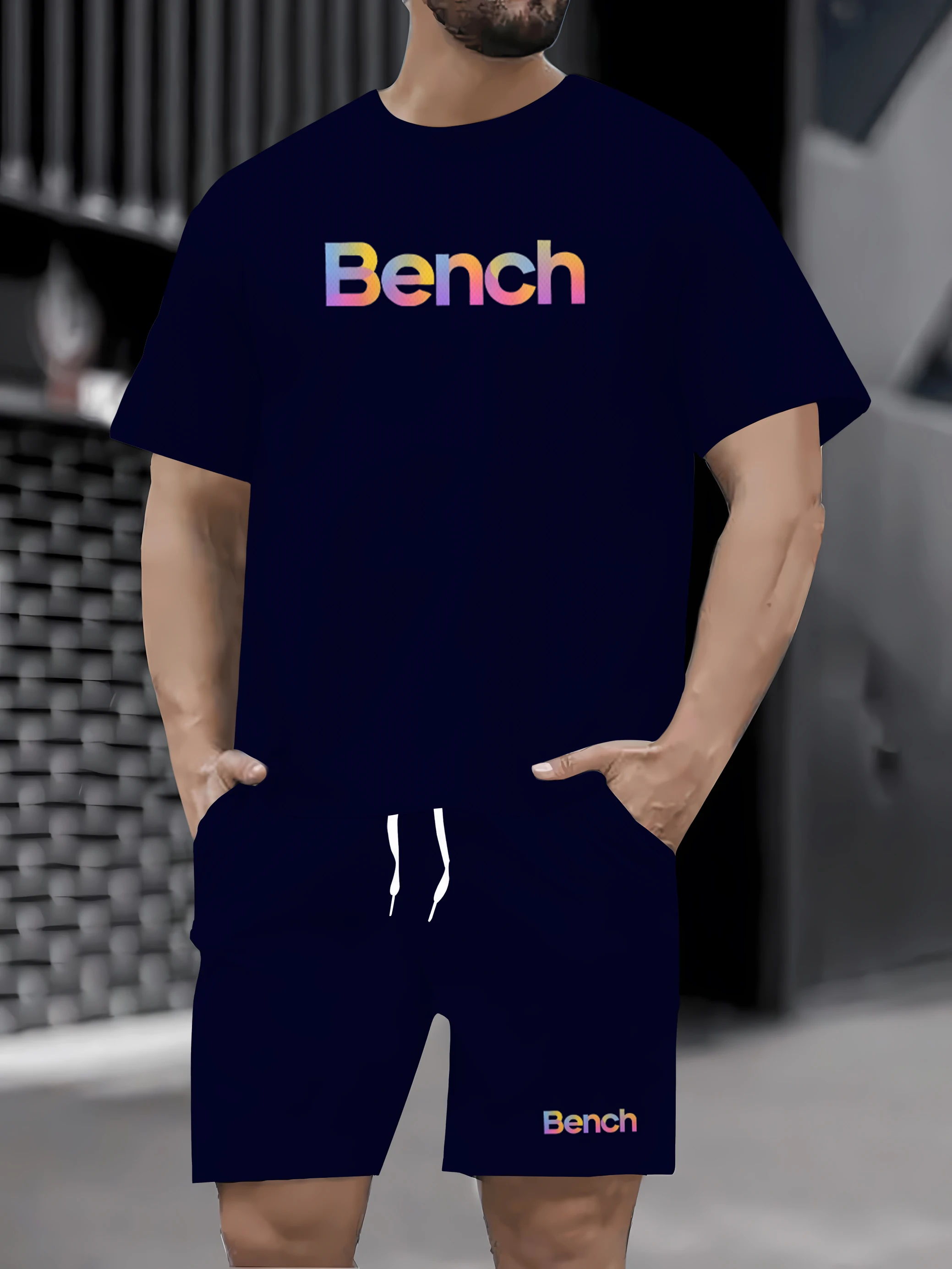 

2025 Summer New Men's Sports Set Fashion Short Sleeve Sports Set Men's Two Piece Set Casual T-shirt and Shorts High Quality Set