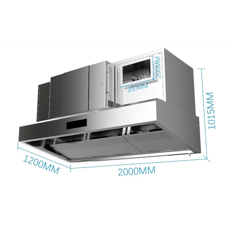 

Smart Commercial Range Hood with Fume Purifier Integrated UV Kitchen Hood for Restaurant Kitchens (High-Efficiency) SUS304