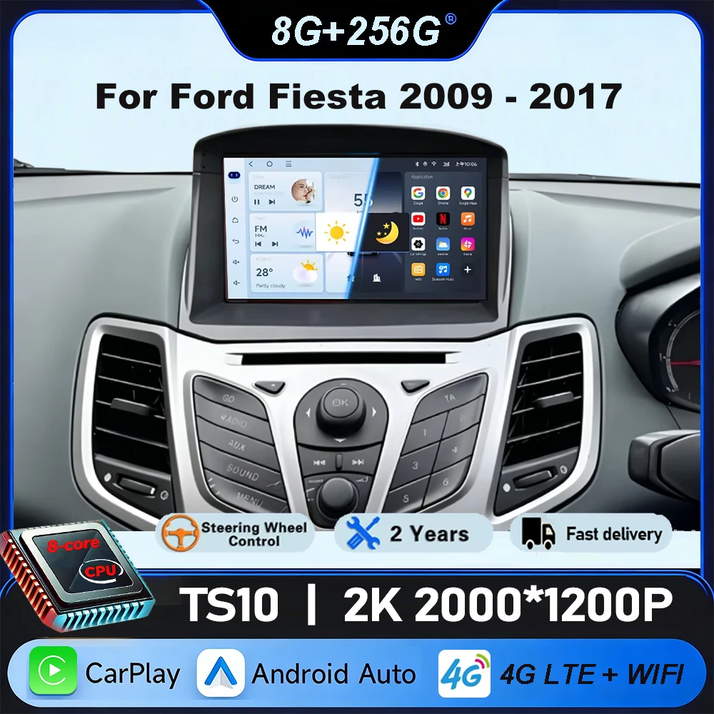 

Car Intelligent Systems For Ford Fiesta Mk 7 2008 - 2019 Carpaly Android Auto Stereo Player GPS Navigation Autoradio Screen DSP