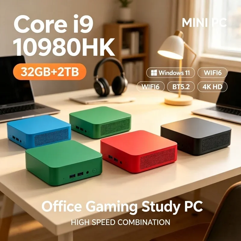 Compact Small Pocket PC Intel I9 10980HK Windows 11 Gaming Mini Computer 16GB RAM Choice 1TB Or 2TB SSD WiFi 6 Bluetooth 5.2 4K