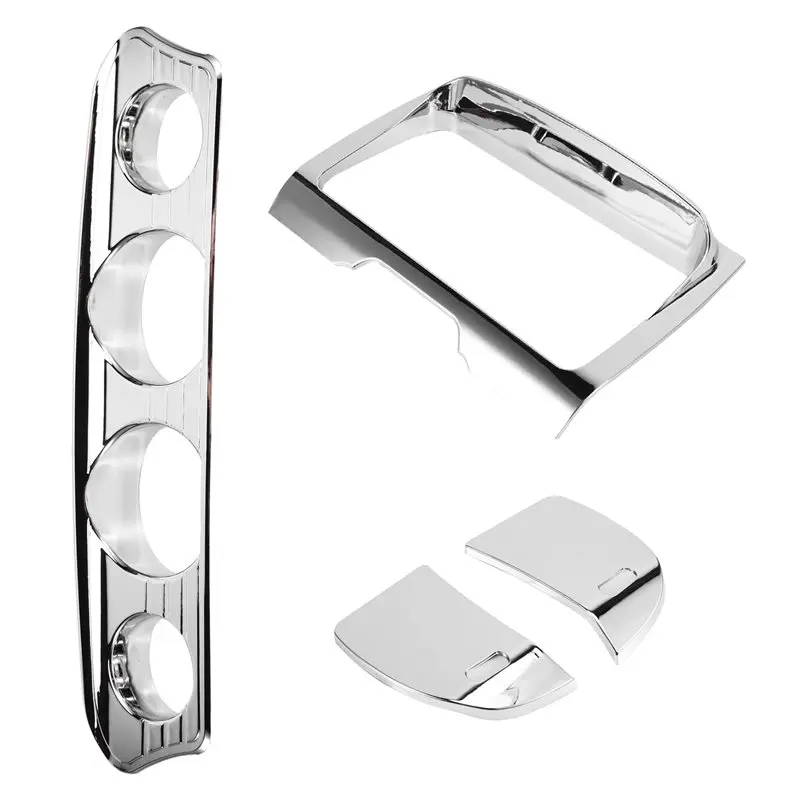

Motorcycle For Electra Glide Street Glide FLHX Tri 14-23 Chrome Gauge Stereo Panel Accent Trim Cover Panel Kit