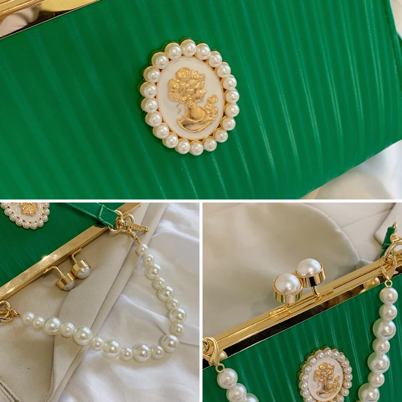 Wedding evening bag with pearls elegant bags for women banquet fashion handbags for women luxury designer lady crossbody bags