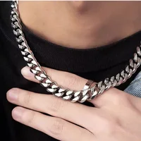 3/5/7mm Stainless Steel Cuban Link Chain Classic Punk Personality Jewelry Simple Fashion Hip-hop Couple Necklace for Men Women 3