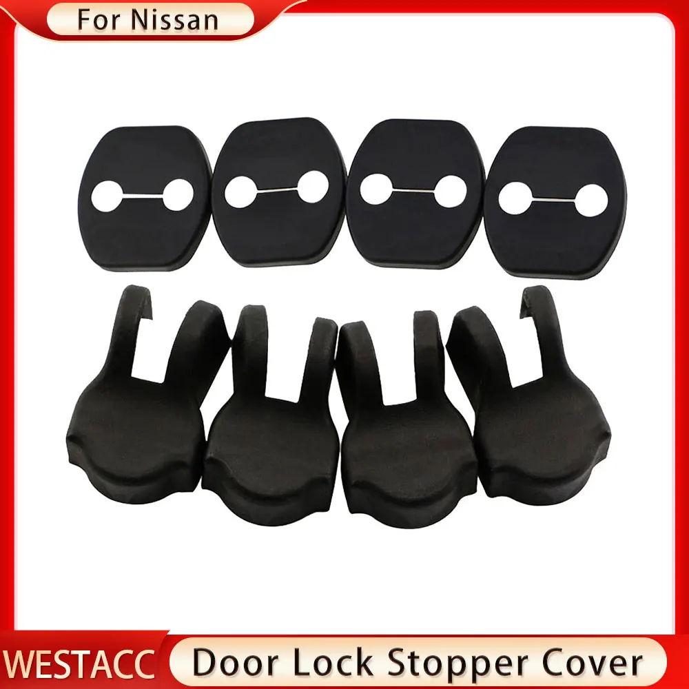 4Pcs ABS Door Lock Cover Door Stopper Cover for Nissan X-trail T32 Rogue Qashqai J11 Teana Altima Almera Sentra Murano Juke