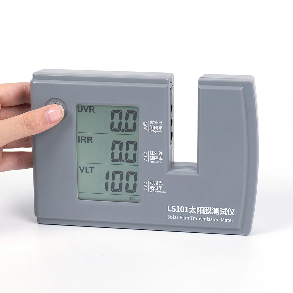 LS101 Window Tint Solar Film Tester IR UV Visible Light Transmittance Detection Meter 1-Year Transmission Meter Used Testing