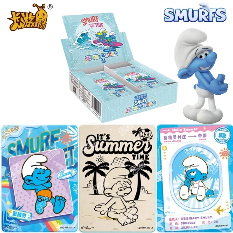 

KAYOU новая серия Smurfs Smurfs Wonderful Travel Коллекционные карты Fun Pack 1, официальная подлинная периферийная карта в стиле аниме, подарок