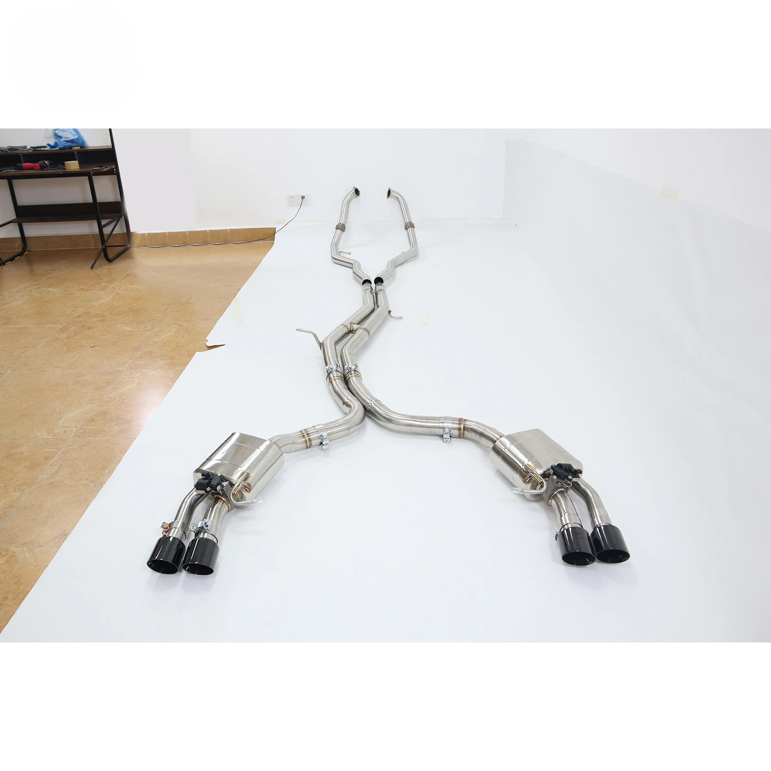 OUCHI Stainless Steel Exhaust Catback For Audi S5 B9 2017-2019 3.0T With Muffler Valves Resonant Tube Auto Performance