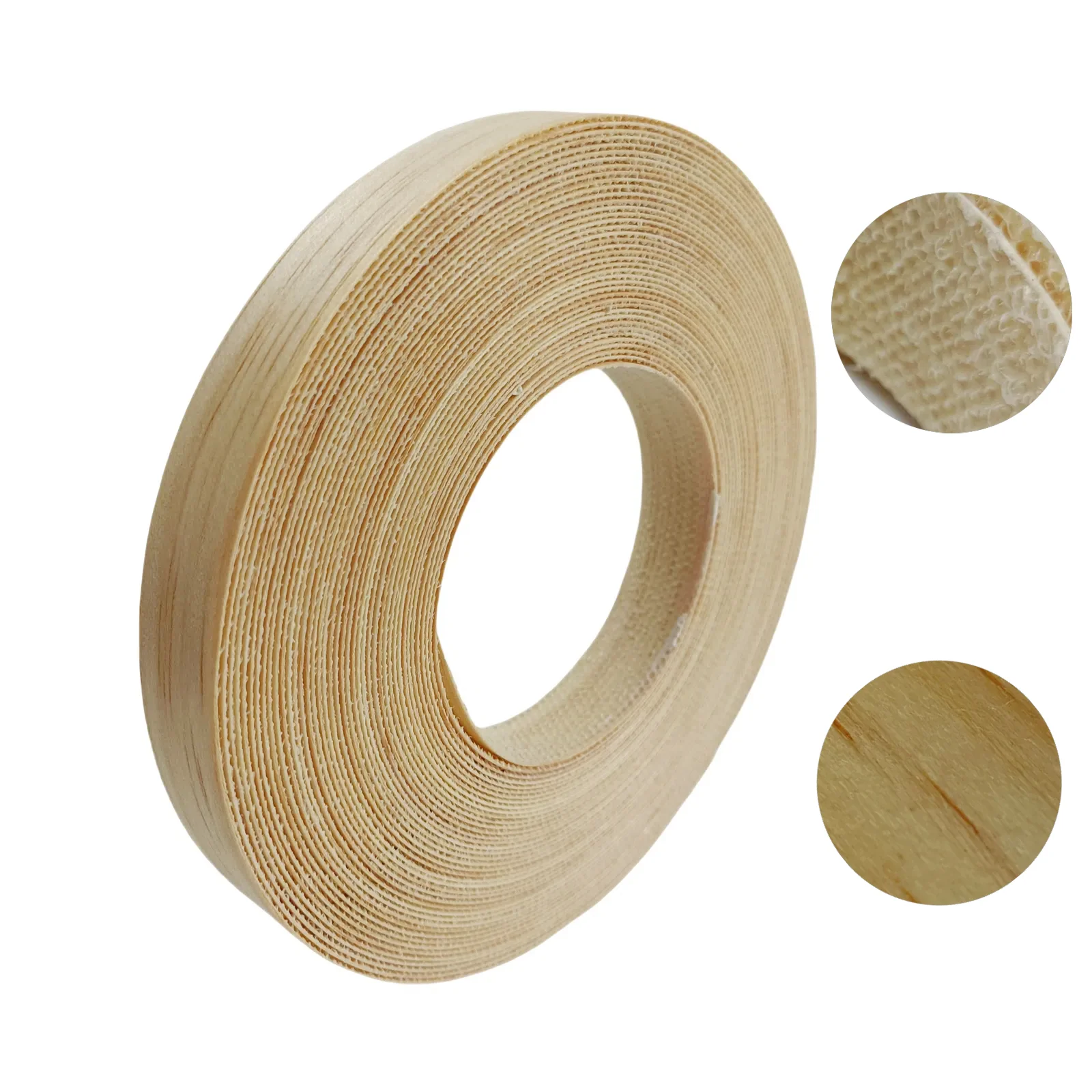 3/4 Inch Real Pine Edge Banding Wood Veneer Tape,0.6mm Pre-glued Iron On Edging Band Strip For Kitchen Plywood Cabinet Door