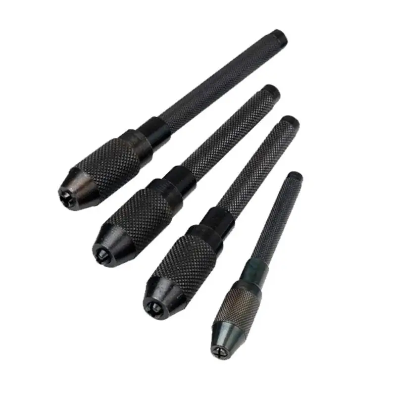 4 Pieces Pin Vise Set, Hollow Knurled Handle 0.0-4.8mm, Non-slip Manual Hand Tool for Jewelry Wire Wrapping Watchmaking