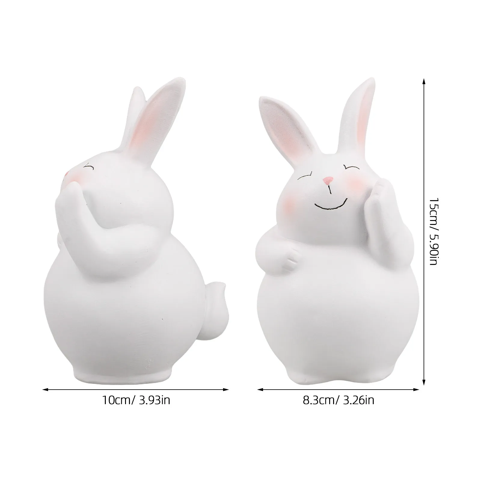 Meticulously Crafted Resin Bunny Statues Easter Spring Rabbit Home Decor Farmhouse Rustic Garden Living Room Tabletop Desktop