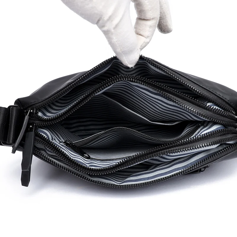 Trendy Men\'s  Crossbody Bag Lightweight Summer Casual Large Capaci Commuter oulder Bag Nylon Material Zipper Closure
