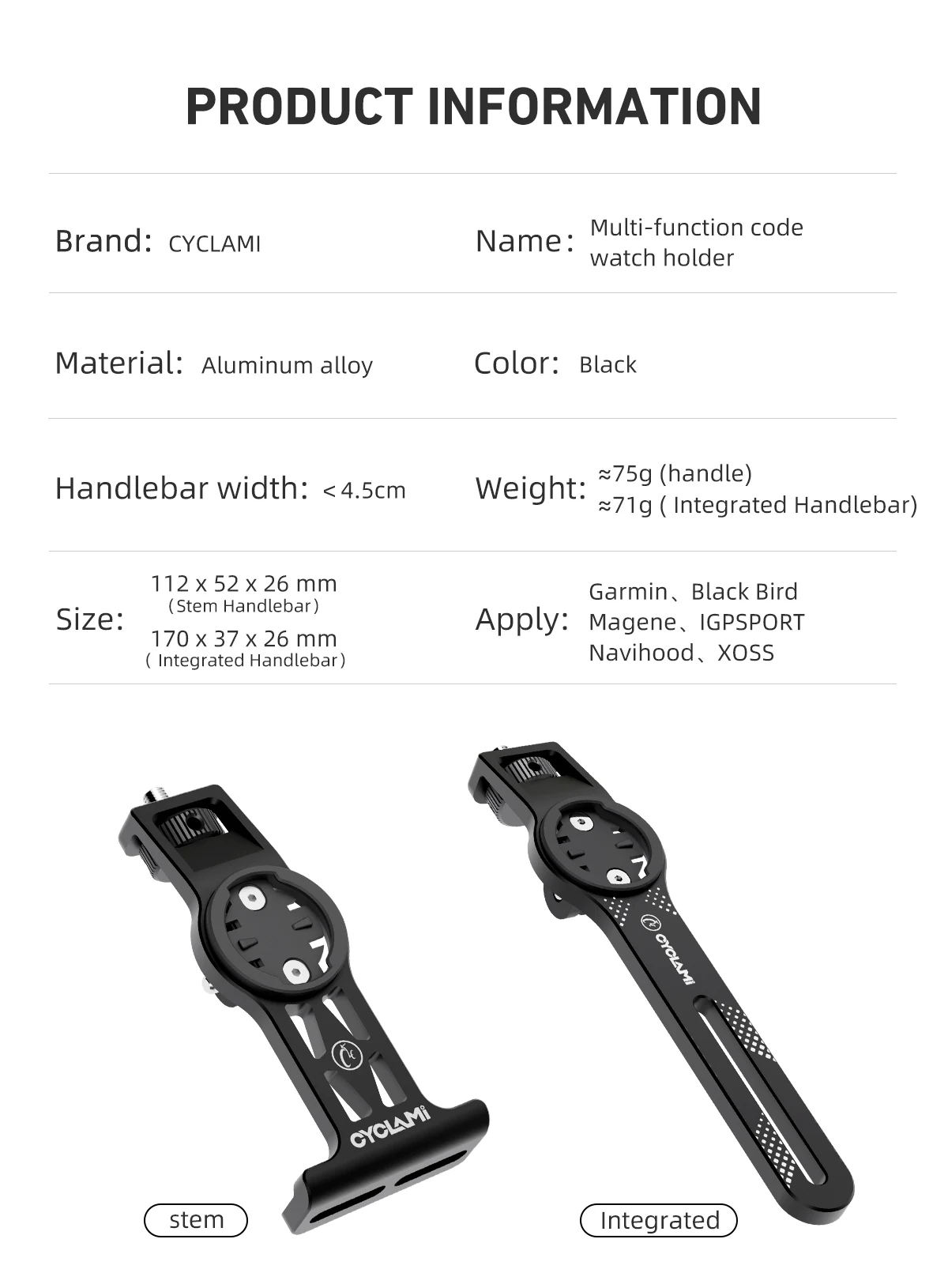 CYCLAMI 360 drehbare Halterung für Go Pro 8–13 Insta360 One X2 X3 X4 DJI Kamerazubehör Fahrradhalterung für IGS Garmin XOSS – Detail 2
