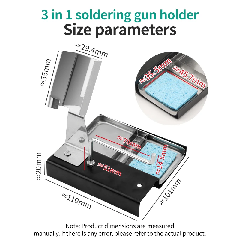 LUXIANZI Portable Holder Soldering Tin Stand With Clean Sponge For Solder Gun Wire Electric Soldering Iron Welding Accessories