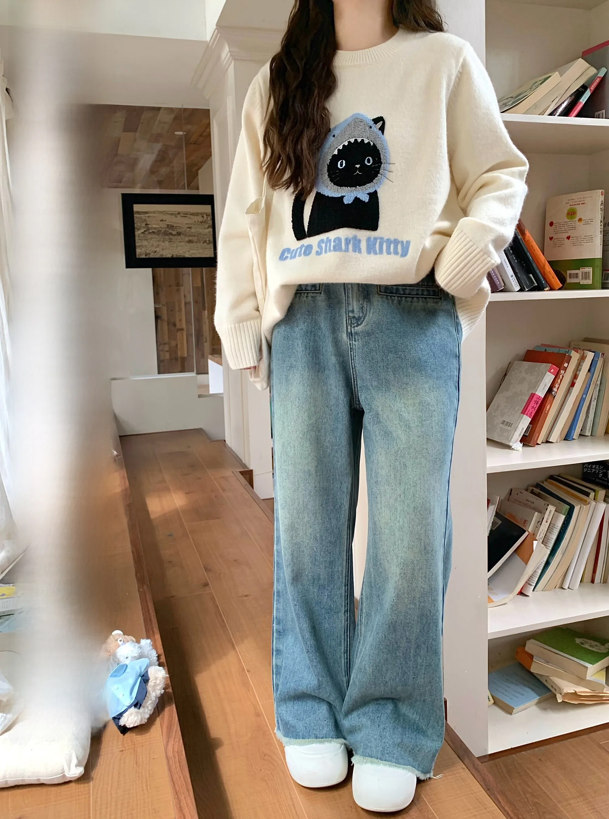 

Vintage Straight Leg Jeans Women's plus Size Denim Pants with Frayed s Comfortable Slimming Fit New 2026 Faion Trend