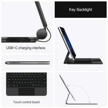 適用於 iPad Pro 11/12.9、iPad Air 4/Air 5 的妙控鍵盤,適用於 iPad 第十代、iPad Pro 12.9 吋、第六代、第五代、第四代、第三代,附智慧型磁吸保護套 8 最佳銷售 iPad Pro M2 - №7