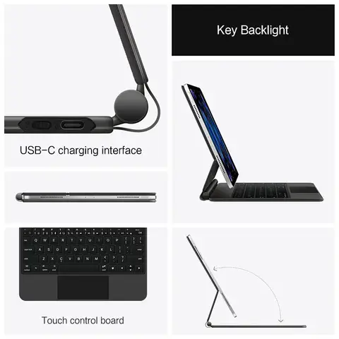Magic Keyboard för iPad Pro 11 12.9 Air 4 Air 5 för iPad 10:e generationen Pro 12.9 6:e 5:e 4:e 3:e generationen Smart Cover Magnetiskt fodral 10 best sales iPad Pro-tangentbord - №1