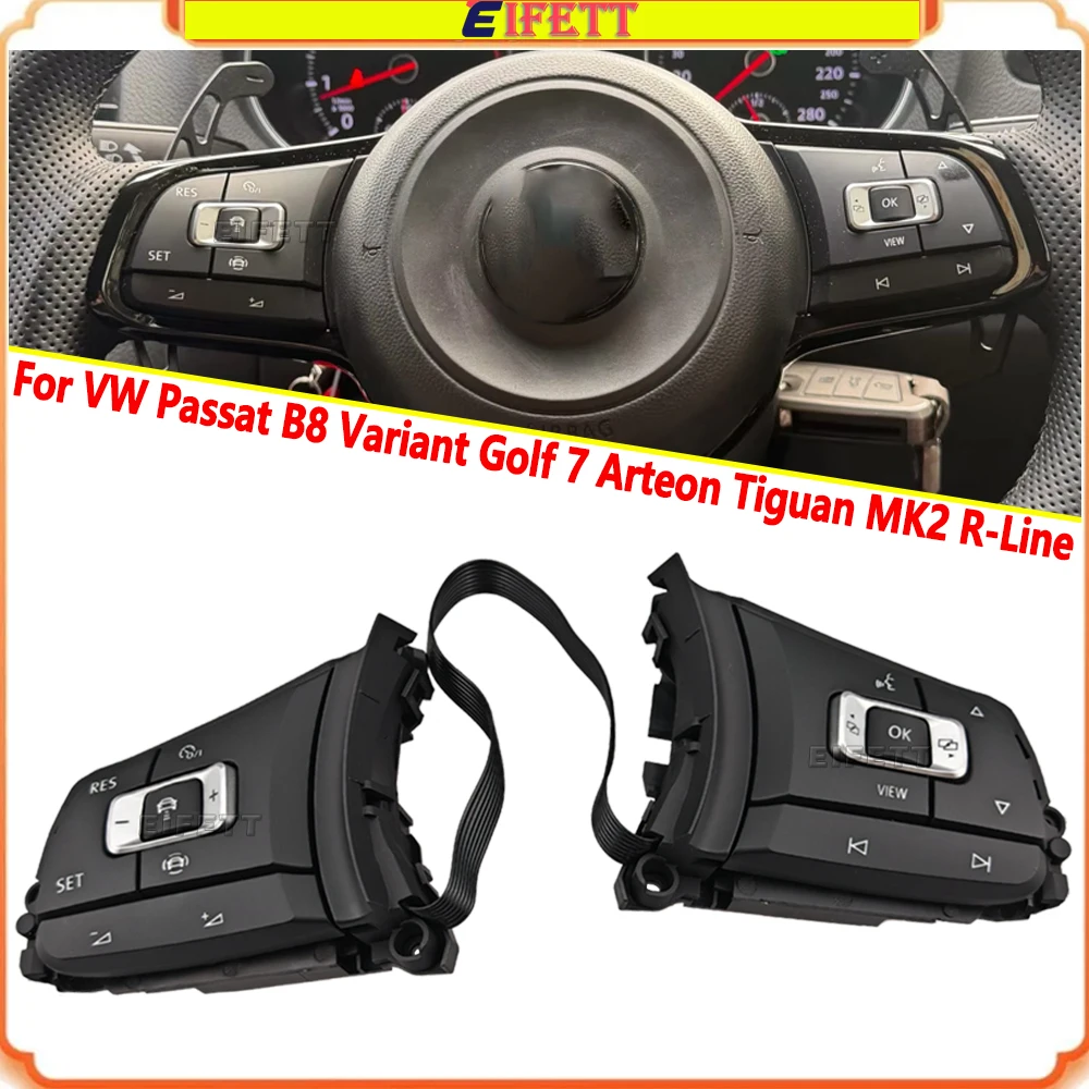 Car Multifunction Steering Wheel Button For VW Passat B8 Variant Golf 7 Arteon Tiguan MK2 R-Line 5G0959442AE With ACC 5G0959442N