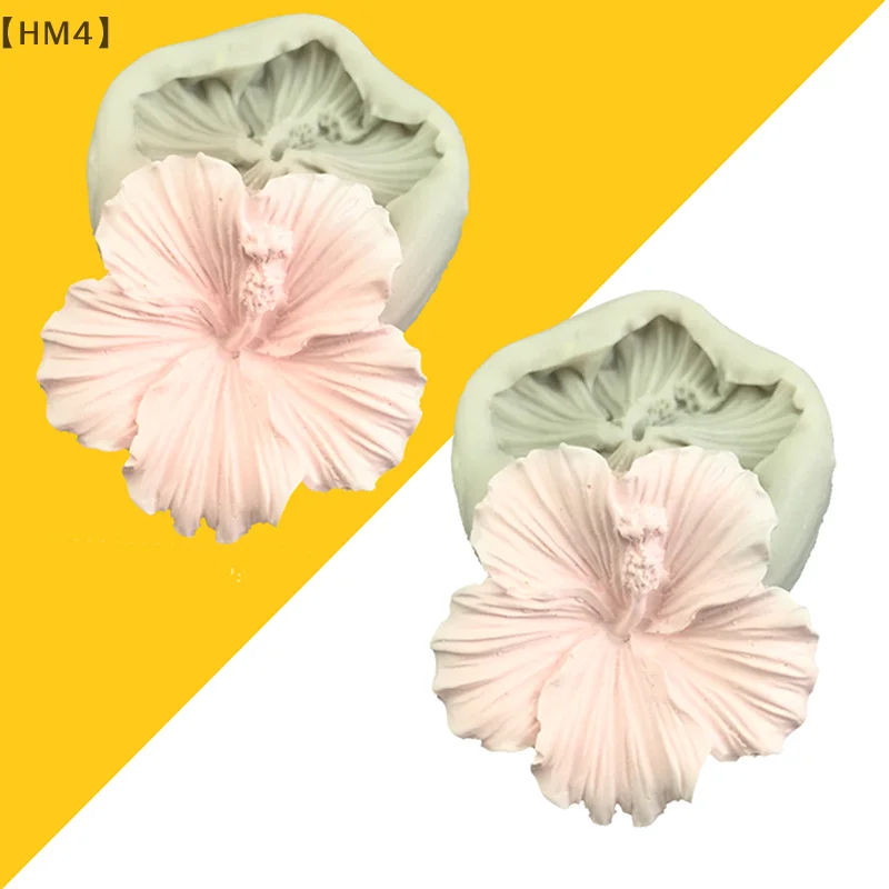 Hibiscus Shaped DIY Molds Fondant Moulds Chocolate Moulds Cake Decorating Gadgets Silicone Material Handmade Baking Accessories