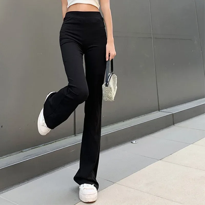 Women Flare Pants Slim High Waist Solid Sexy Shark Flare Pants Fashion Casual Streetwear Elastic Butt Lift Skinny Leggings