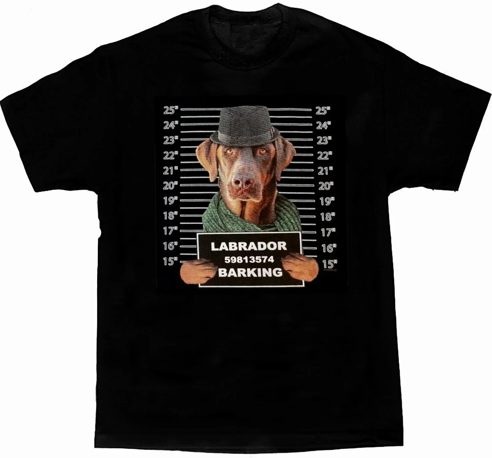 Funny Dog Art Labrador Retriever Mug Shot Printed T Shirt. Short Sleeve 100% Cotton Casual T-shirts Loose Top Size S-3XL