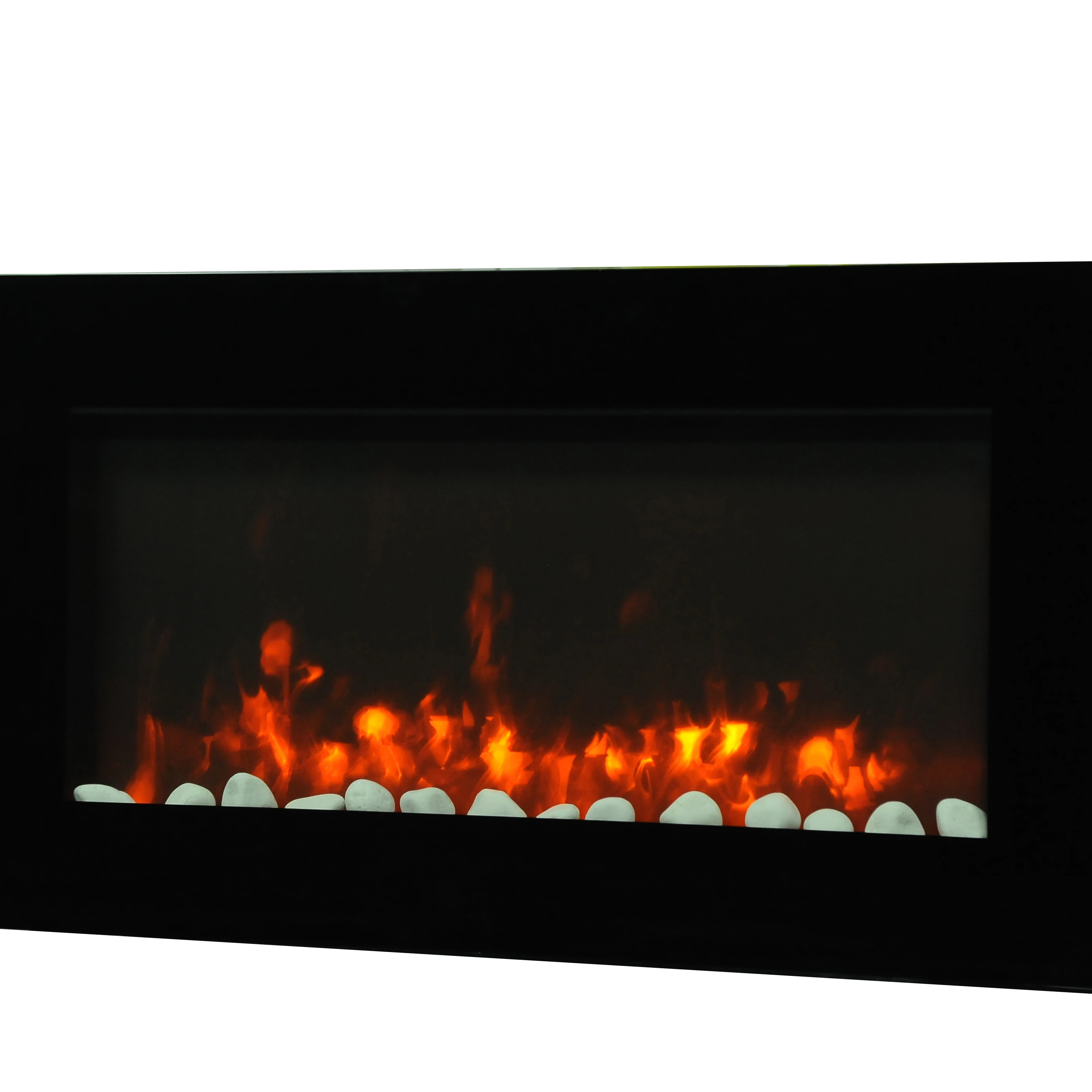 Muti Colors Electric Fireplace, Wall Mounted Wood Luxury Electric Fireplace With Simulation Flame