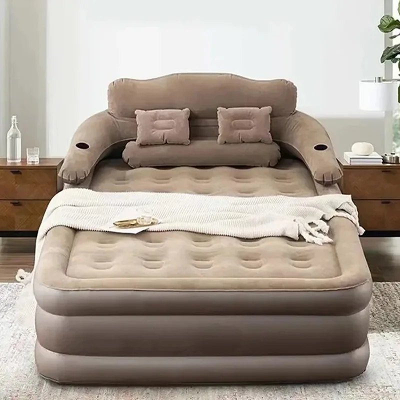 

Автоматический надувной матрас, надувная кровать из ПВХ размера «queen-size» для кемпинга, дома, гостей, портативная надувная кровать со встроенным насосом