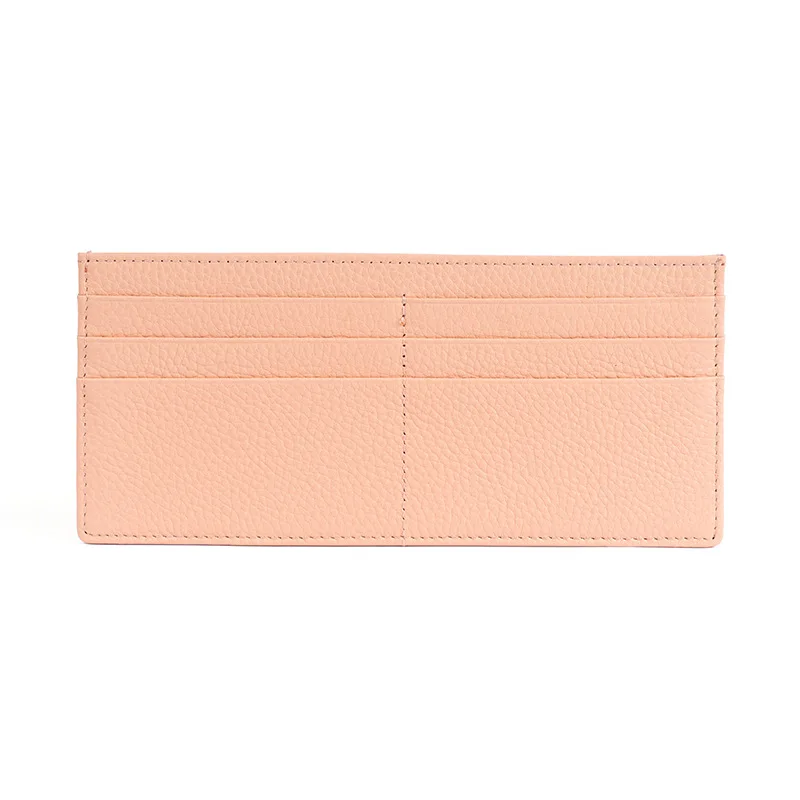 Genuine Leather Wallet Fashion Ultra-Thin Card Holder Multi-Card Slot Long Cowhide Zipper Coin Purse Women