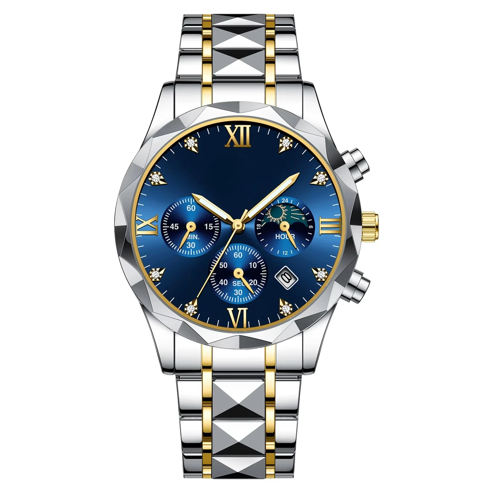 VA VA VOOM 2025 New Fashion Date Chronograph Men's Quartz Wholesale Stainless Steel Sports Watch with Luminous Light