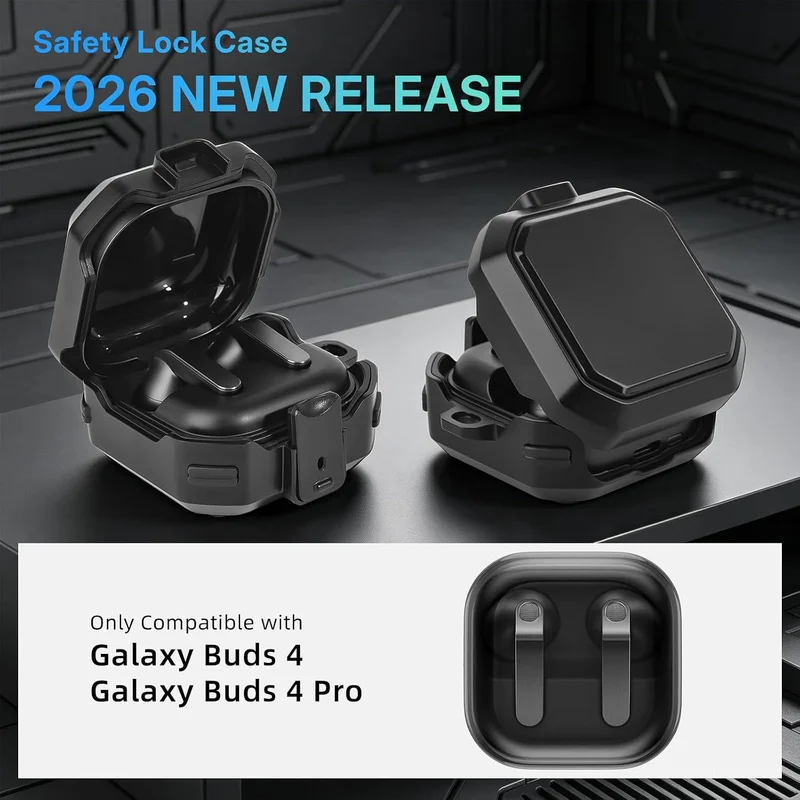  Armor Earphone Case For Samsung Galaxy Buds 4 Pro Case With Lock For 2026 Men Samsung Buds4 Pro Buzz 4 Pro Buds 4 Cases Luxury