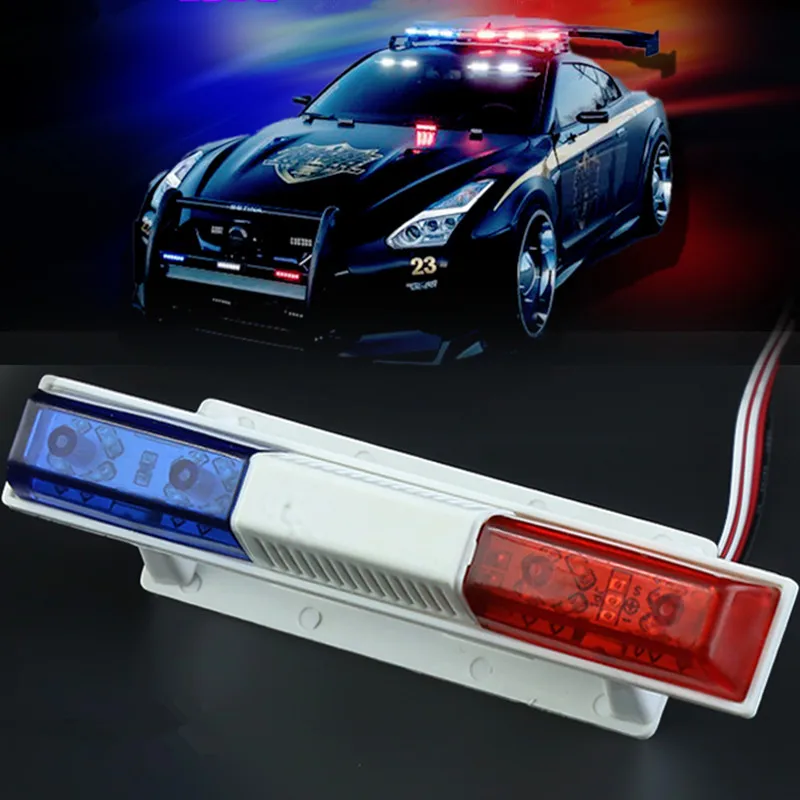 Multifunction Rotating Flashing LED Police RC Car Alarming Lights Lamp Part for 1/10 1/8 HSP Traxxas TAMIYA CC01 Axial SCX10 D90