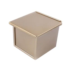 Mini Loaf Pan with Lid, Dough Capacity Non-Stick Rectangle Flat Toast Box for Oven Baking