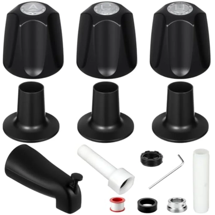 

Bathtub Faucet Set Matte, 3 Handle Tub Shower Faucet for Price/Pfister Verve 3-Handle Tub Faucets, Compatible with 1/2" Copper