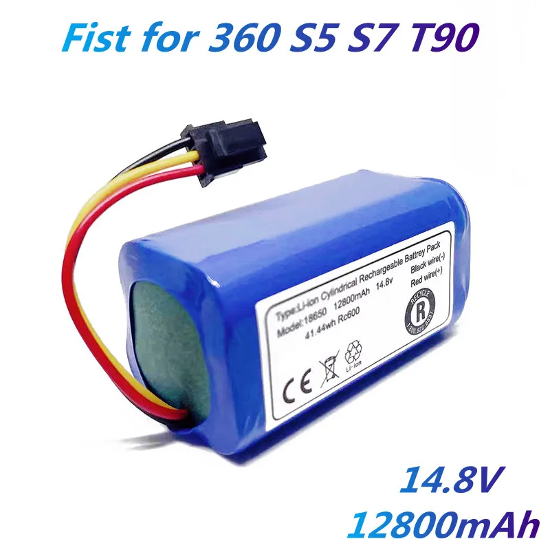 For Qihoo 360 S5 S7 T90 14.8v 12800mah Robot Vacuum Cleaner Battery Pack  Robotic Vacuum Cleaner Replacement Batteries.