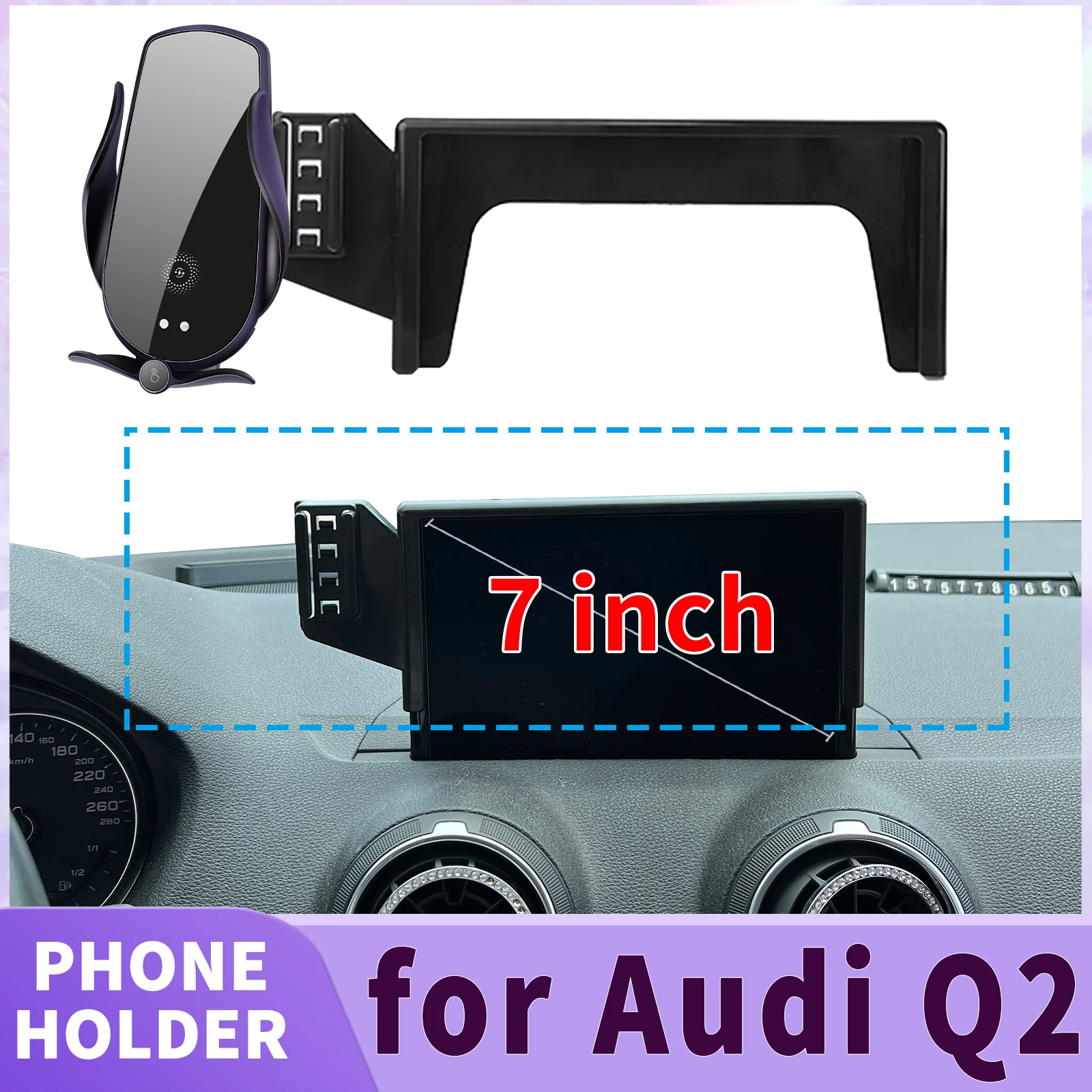 

fit for Audi Q2 7inch ​​Screen Base Phone Holder Mount ​​ Secure Clip Car​​ accessoires