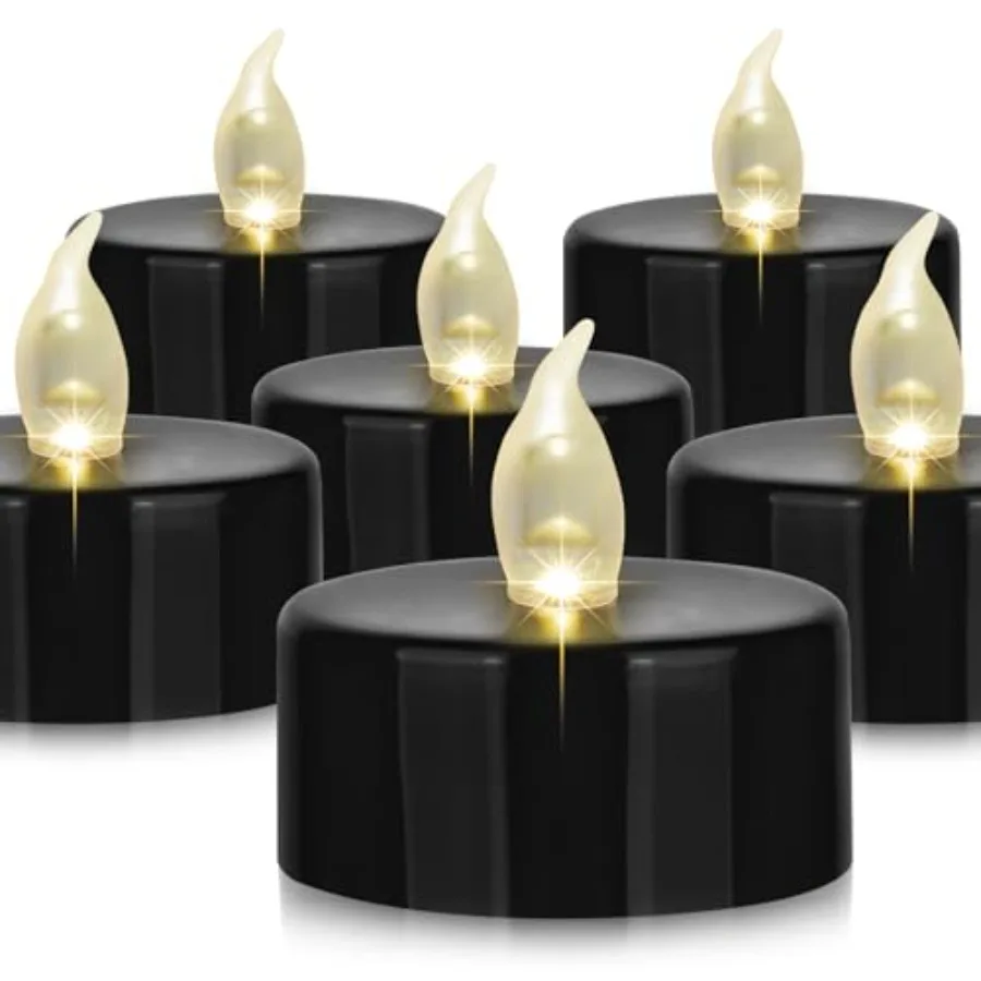 Battery Operated LED Tea Lights: Flameless Votive Candles Lamp Realistic and Bright Flickering Holiday Gift Long Lasting 200Hou