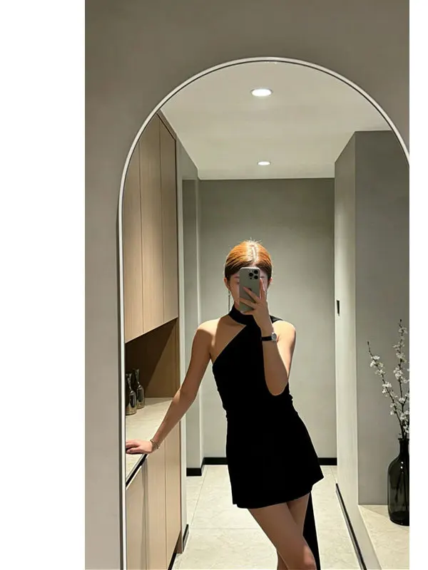 

Элегантное повседневное платье Lusy с завязками на шее, приталенное, из полиэстера, облегающее, во французском стиле