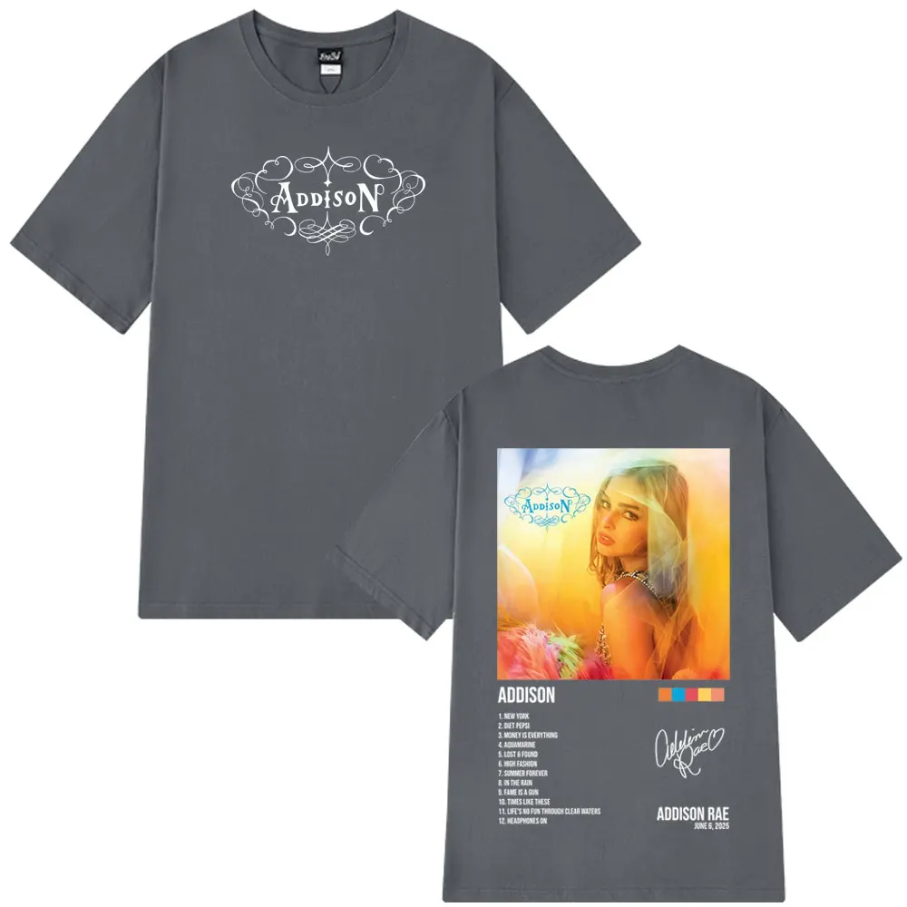 أديسون راي على الوجهين طباعة خمر تي شيرت الرجال النساء موضة المتضخم تي شيرت الصيف 100% القطن Harajuku فضفاض تي شيرت #2