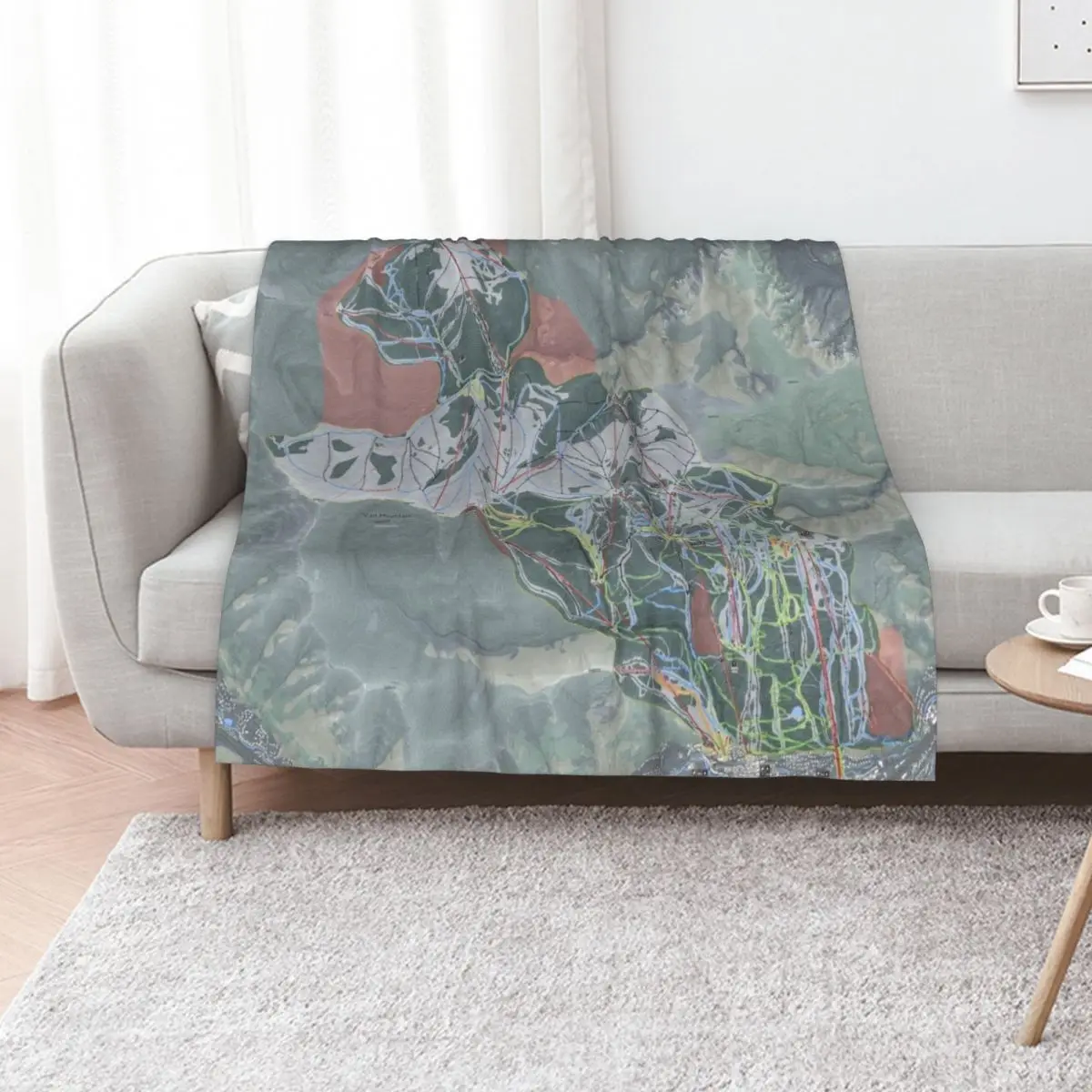 Vail Resort Trail Map Throw Blanket Giant Sofa Thermal Sofa Decoratives Moving Bed covers Blankets