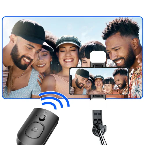 Imagen 2 del producto Trípode de luz de relleno Bluetooth inalámbrico plegable L13d, palo de Selfie, estabilizador de tripa de 1160mm para teléfono móvil Android IOS