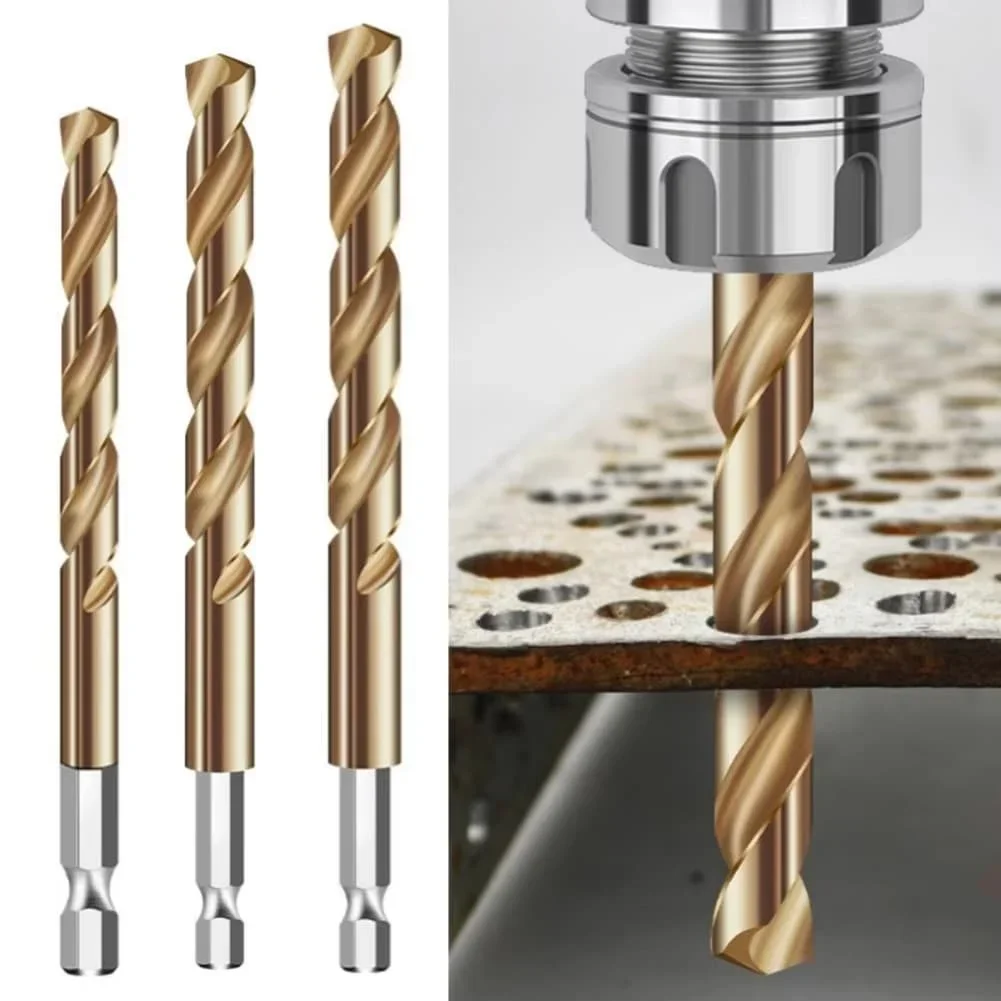 15pcs Hex Shank Drill Bit Set High-Speed Steel Quick Change Drill Bit For Woodworking Metalworking Drilling Tools