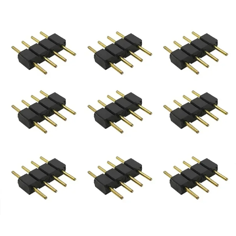 10pcs/lot 4 Pin RGB Connector Adapter pin needle male type double 4pin,For RGB 5050 3528 LED Strip DIY lights insert