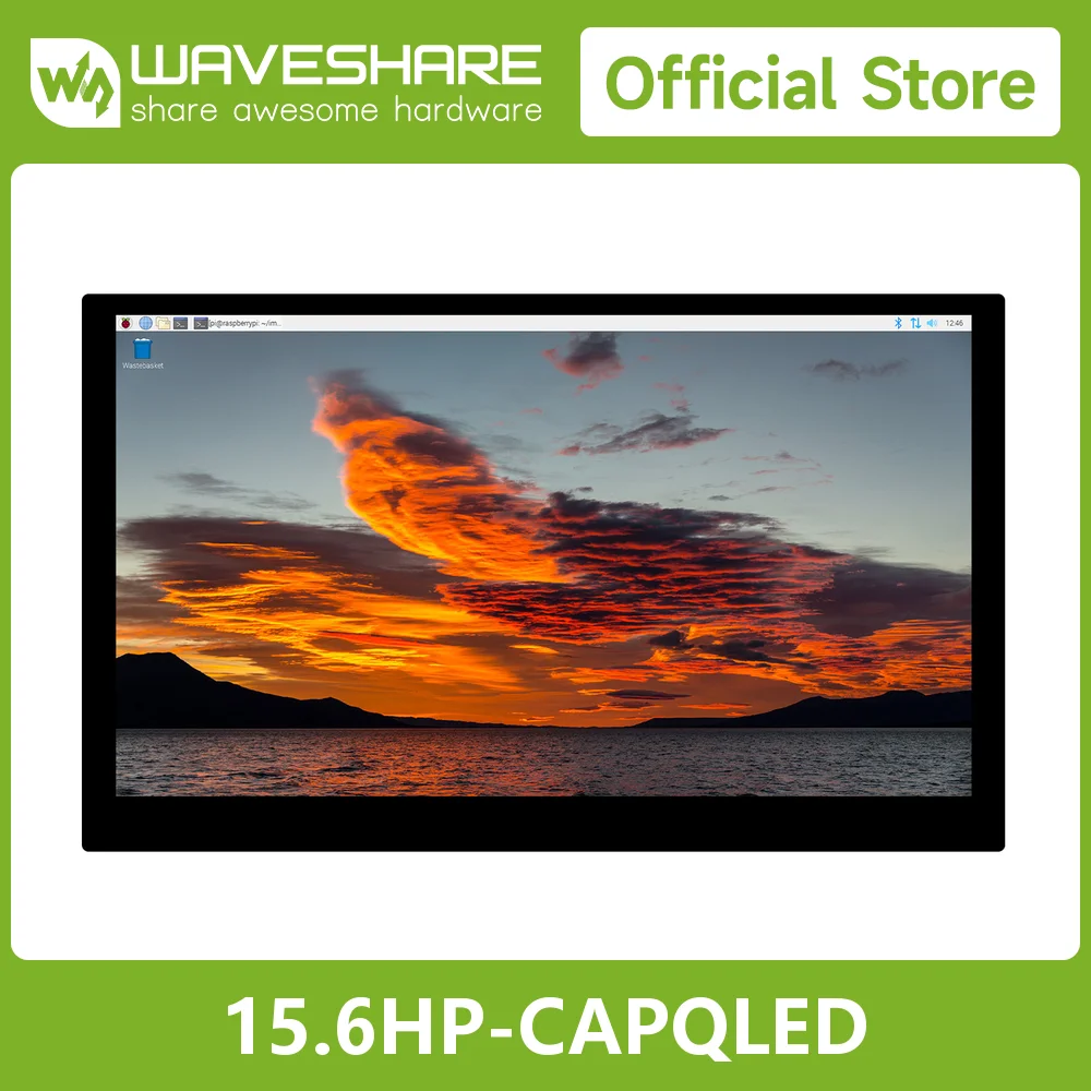 Waveshare 1920 × 1080 15.6inch QLED Display  Optical Bonding IPS Toughened Glass Panel 100% SRGB Touch Screen Toughened Glass