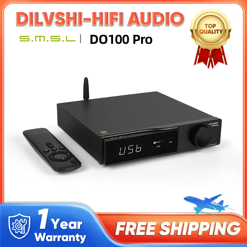 SMSL DO100 PRO MQA DAC Dual ES9039Q2M Audio Decoder Bluetooth5.1 High-end Dual OPA16128*6 op-amps Digital DAC HDMI-ARC DO100pro